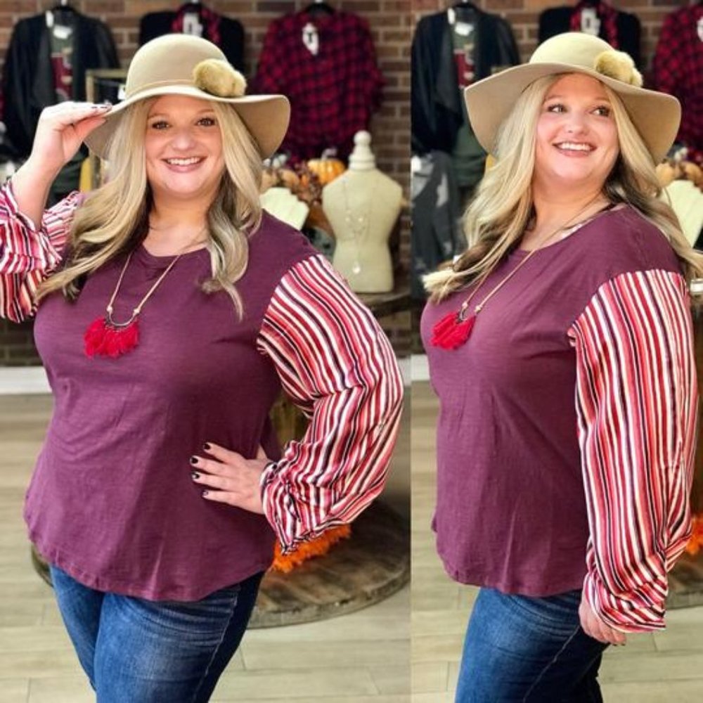 Hallie Maroon Top
